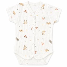 Боди детский интерлок рапорт 615-793 Молочный Зайчики