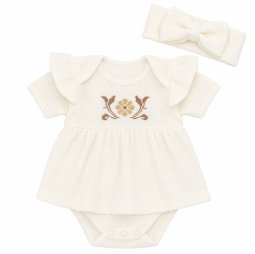 Боді з пов'язкою для дівчинки інтерлок вафелька 6310-812 Молочний 