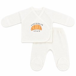 Комплект дитячий муслін 6308-862 Молочний Croissant Club 