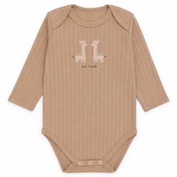 Боді дитячий інтерлок жакард 6220-892 Бежевий Жирафи 