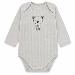 Боди детский интерлок жаккард 6220-892 Серый Мишка