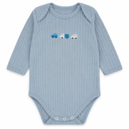 Боди для мальчика интерлок жаккард 6220-892 Синий Машинки