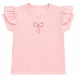 Футболка для девочки интерлок 2307-792 Розовый Бантик