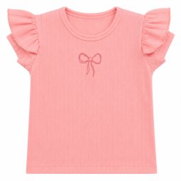 Футболка для девочки интерлок 2307-792 Коралловый Бантик