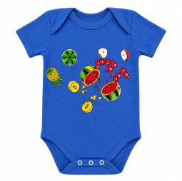 Боди детский кулир 6113-022 Джинс Фрукты