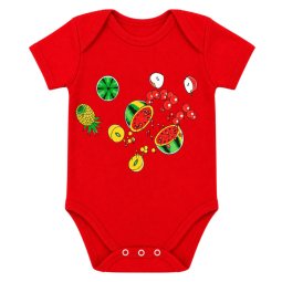 Боди детский кулир 6113-022 Красный Фрукты