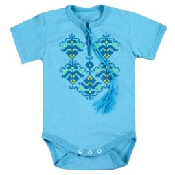 Боди детский кулир Л-13583-022 Бирюзовый Орнамент
