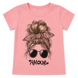 Футболка для девочки стрейч-кулир 2255-452 Персиковый Amour