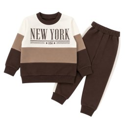 Спортивний костюм дитячий двонитка 4219-362 Коричневий New York