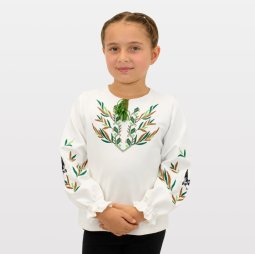 Вишиванка для дівчинки двонитка 4335-362 Молочний Верба