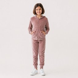 Костюм для дівчинки велюр П-13100-122 Бежевий 