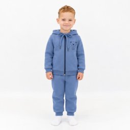 Костюм для мальчика трехнитка начес 7228-352 Серо-голубой Little bear