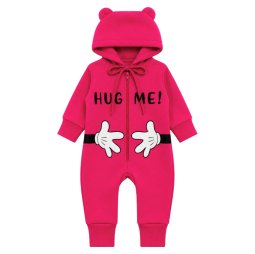Комбинезон для девочки трехнитка начес 7240-352 Малиновый HUG ME