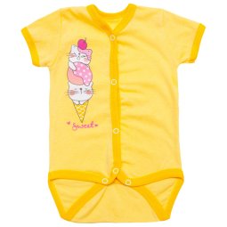 Боди для девочки Модель 6140-022 Желтая с мороженым