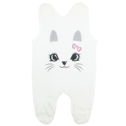 Ползунки для девочки начес 6242-042 Молочный Кошечка