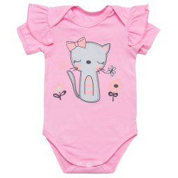 Боди для девочки Модель 6256-452 Светло-розовое Кошечка
