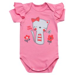 Боди для девочки Модель 6256-452 Розовое Кошечка