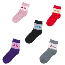 Шкарпетки махрові для дівчинки Модель С3211 Олені 