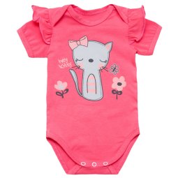 Боди для девочки Модель 6256-452 Розовое Кошечка