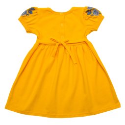 Платье с вышивкой для девочки Модель 5237-452 Желтый Розы