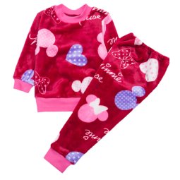 Піжама для дівчинки махра 329-573 Бордо Сердечки