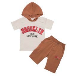 Комплект для хлопчика стрейч-кулір 2337-452 Коричневий BROOKLYN уцінка (пляма) 