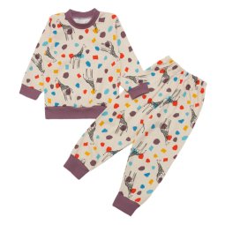 Піжама дитяча інтерлок 329-073 Бежевий Жирафи 