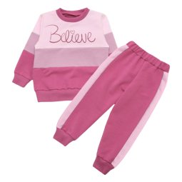 Спортивний костюм для дівчинки двонитка 4219-362 Пильна троянда Believe 