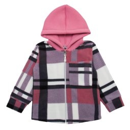 Рубашка на молнии для девочки флис 4302-524 Пыльная роза