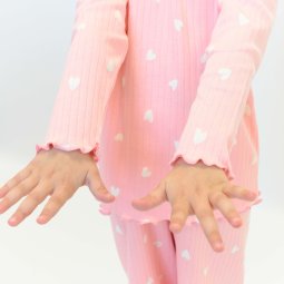 Комплект для девочки интерлок 378-793 Персиковый Сердечки