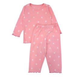 Комплект для девочки интерлок 378-793 Персиковый Сердечки