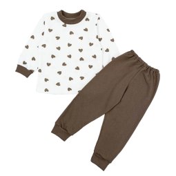 Пижама для девочки начес 369-043 Молочный Сердечки