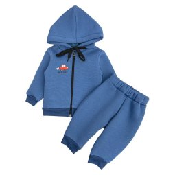 Костюм для мальчика трехнитка начес 7228-352 Индиго Машинка