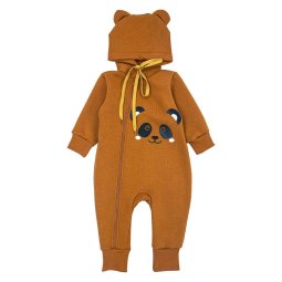 Комбинезон детский трехнитка начес 7184-352 Горчичный Панда