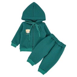 Костюм дитячий тринитка начіс 7228-352 Смарагдовий Ведмедик