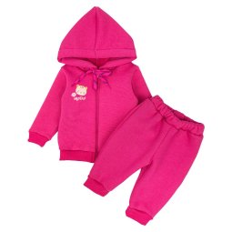 Костюм для девочки трехнитка начес 7228-352 Малиновый Котик