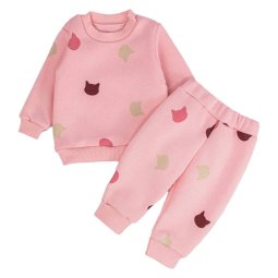 Костюм для дівчинки тринитка начіс 7210-353 Пудра Котики 