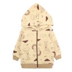 Кофта з капюшоном дитяча трьохнитка начіс 4281-353 Бежевий Тваринки