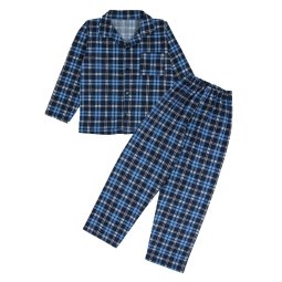 Піжама дитяча начіс 370-033 Синій Клітинка 