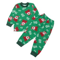 Піжама дитяча начіс 369-033 Зелений Санта