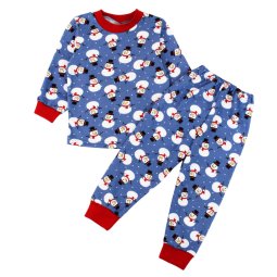 Піжама дитяча начіс 369-033 Синій Сніговик