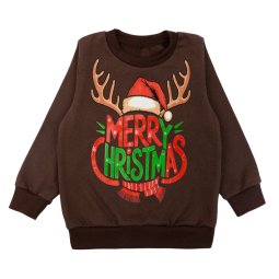 Джемпер детский начес 4234-042 Шоколад Christmas