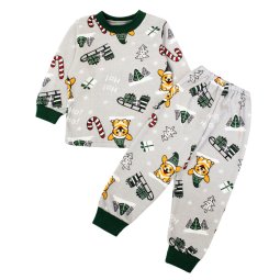 Пижама детская начес 369-033 Серый Собачка