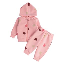 Костюм для дівчинки тринитка начіс 7227-353 Пудра Котики 