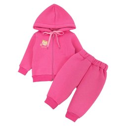 Костюм для девочки трехнитка начес 7228-352 Темно-розовый Котик