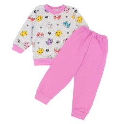 Піжама для дівчинки начіс 358-033 Бузковий Котики 