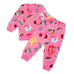 Піжама для дівчинки махра 329-573 Рожевий Єдиноріг 