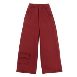 Брюки палаццо для девочки трехнитка начес 4320-352 Бордо