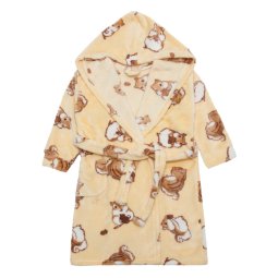 Халат детский махра 569-573 Бежевый Бурундуки