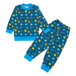 Пижама для мальчика интерлок 329-073 Синий Космос